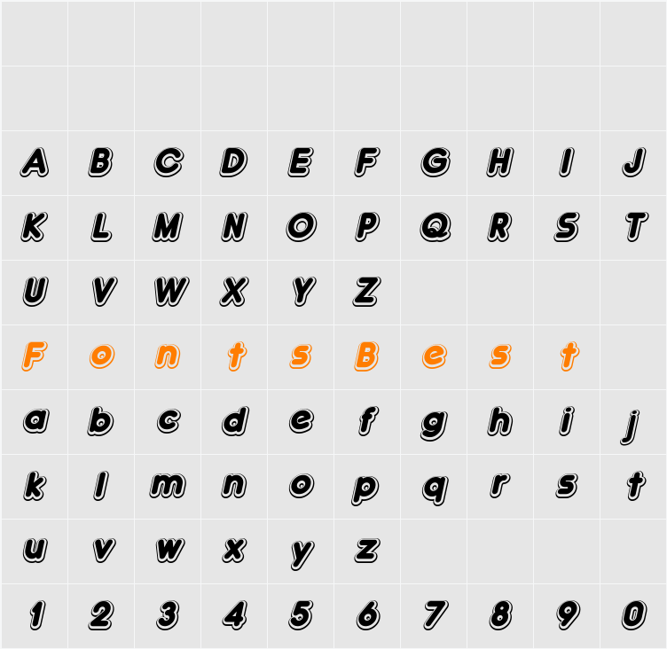 Double•Bubble Shadow Character Map