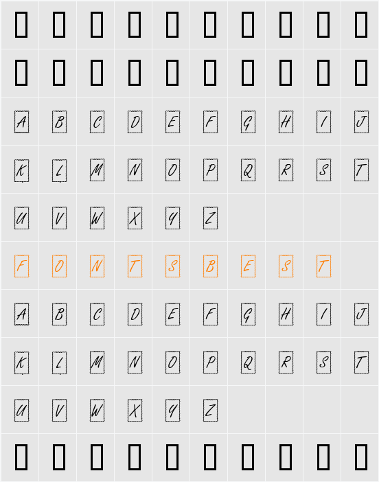 KR Ribbon Frame Character Map