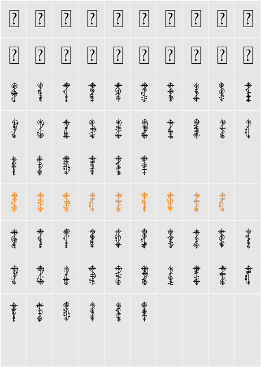 Vulcan Script Character Map