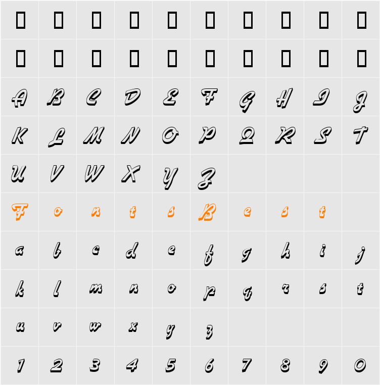 VisioOutlineSSK Character Map