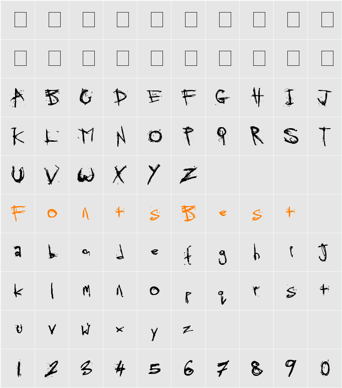 SKRATCHYthespook Character Map