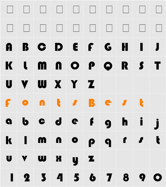 Blimpo Character Map