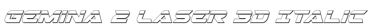 Gemina 2 Laser 3D Italic Font Image