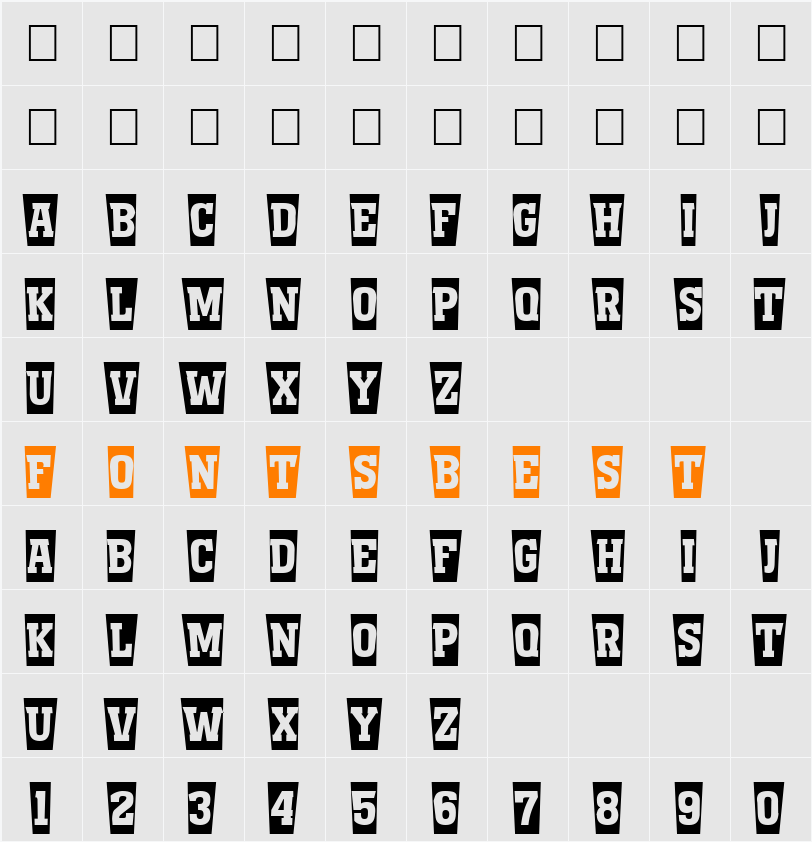 a_MonumentoTtlNrCmSw Character Map