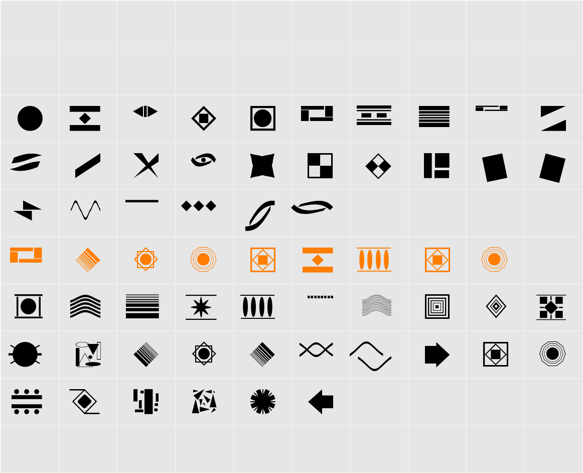 Trinkets JL (Border Elements) Character Map