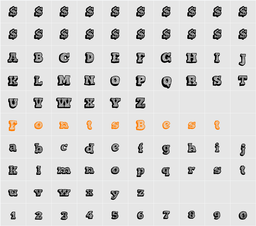 Sketch Nothing Character Map