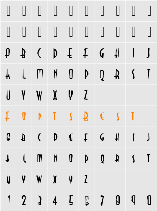 Dirty03 Becker Character Map