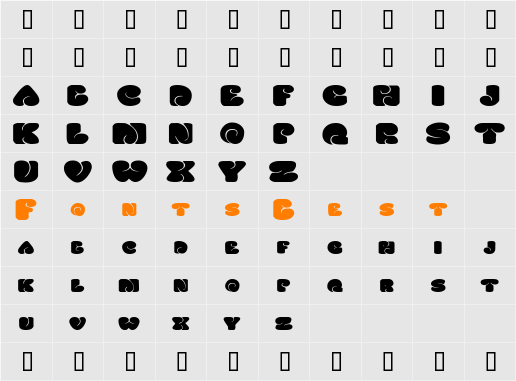SixtiesVibeExtended Character Map