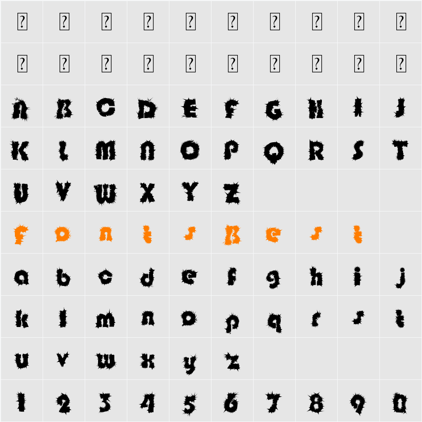 ShockFloyd Character Map