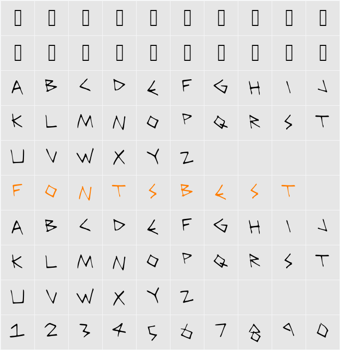 SugarSpice Character Map