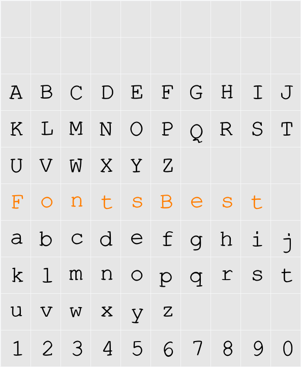 EscapeTypewriterC Character Map
