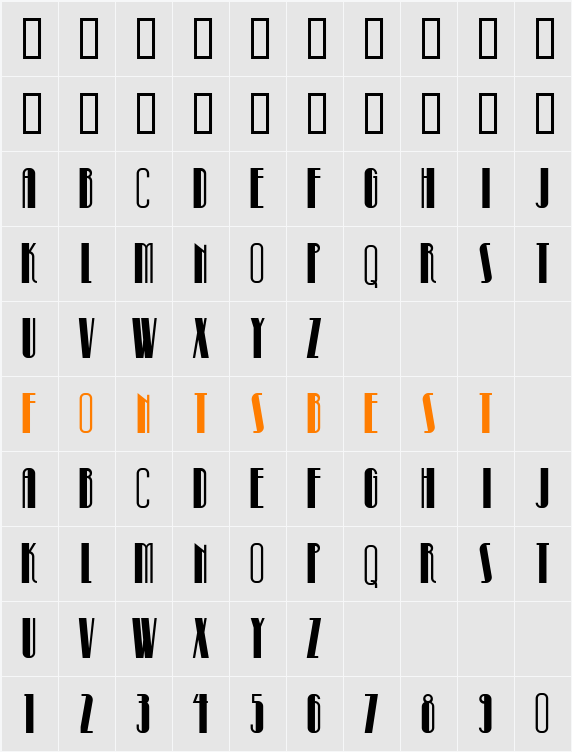 PinballWhizNF Character Map