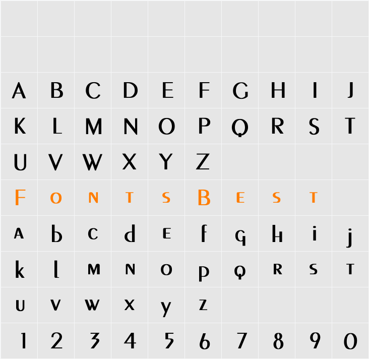 Peignot-Light Character Map
