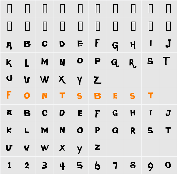 P22 DaddyO Character Map