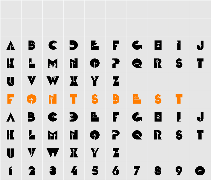 LTZootype Air Character Map