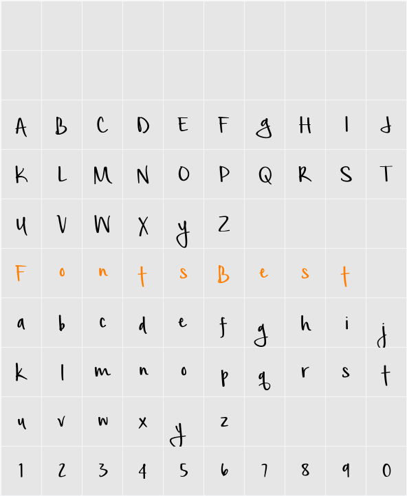 Simple Joys Character Map