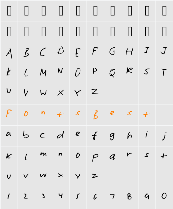 WilliamsHand Character Map