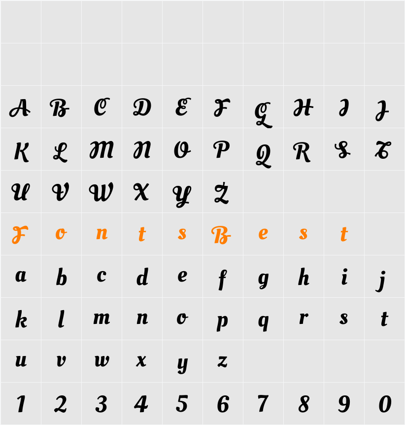 Oleo Script Swash Caps Character Map