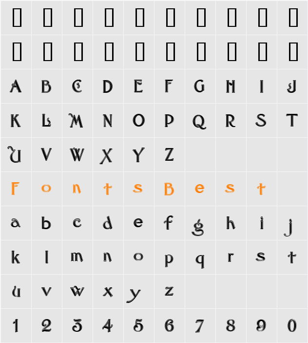 LHF Tyler Inline Character Map
