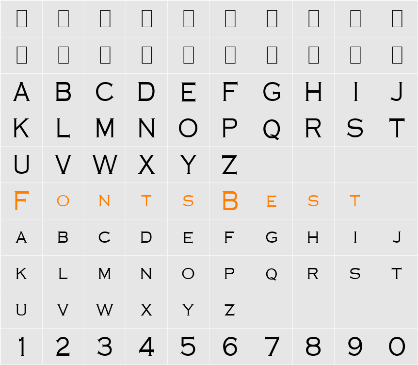 Cobalt-Condensed Character Map