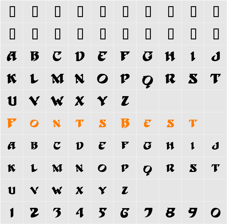 Hoffman MF Character Map