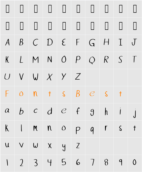 MIKEFont Character Map