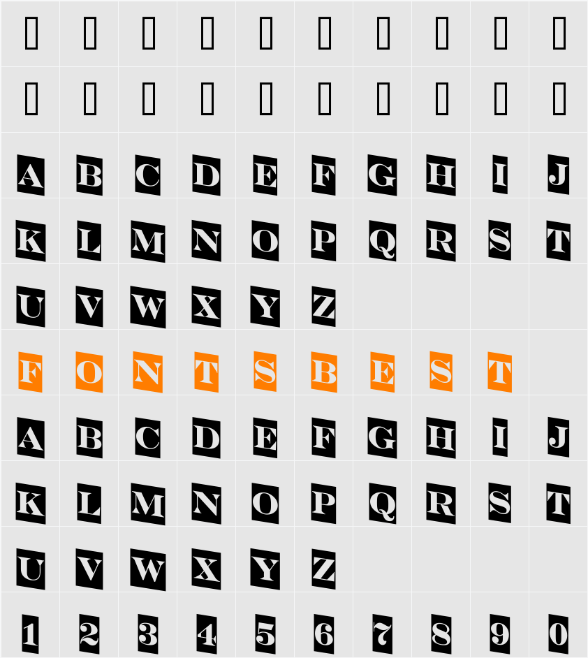 a_SeriferTitulCmDn Character Map