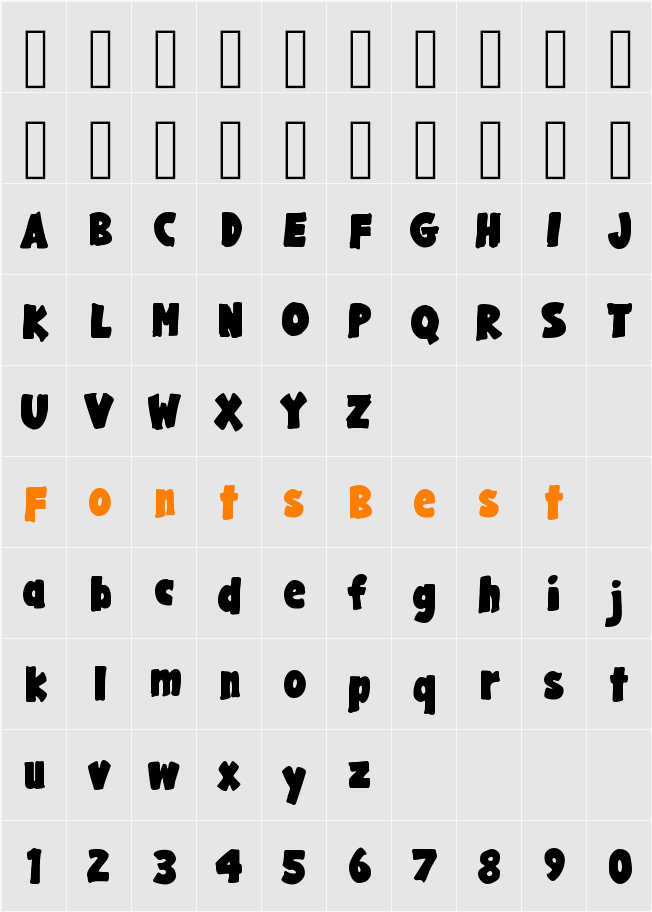 Gargle Rg Character Map