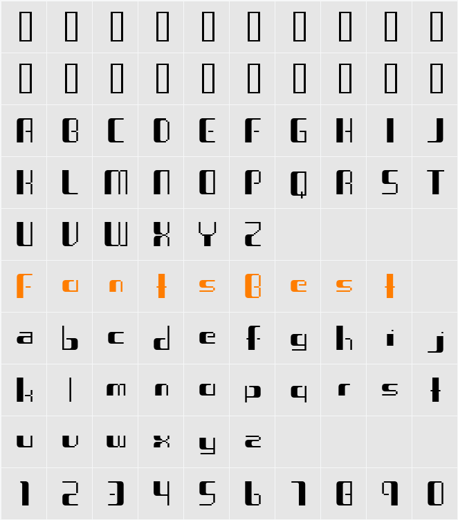 Virus 53X Character Map