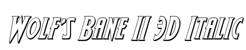 Wolf's Bane II 3D Italic
