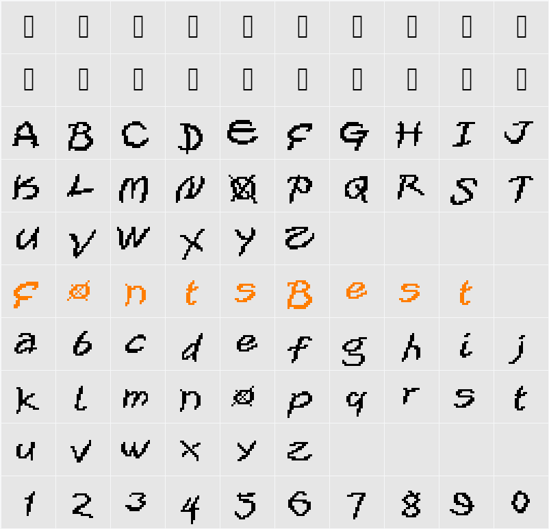 XOX Character Map
