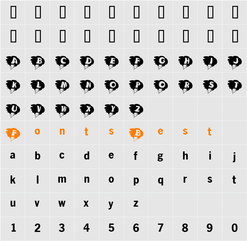 KAStorm Character Map