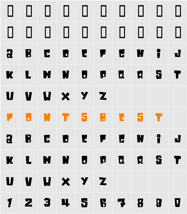 Westate Character Map