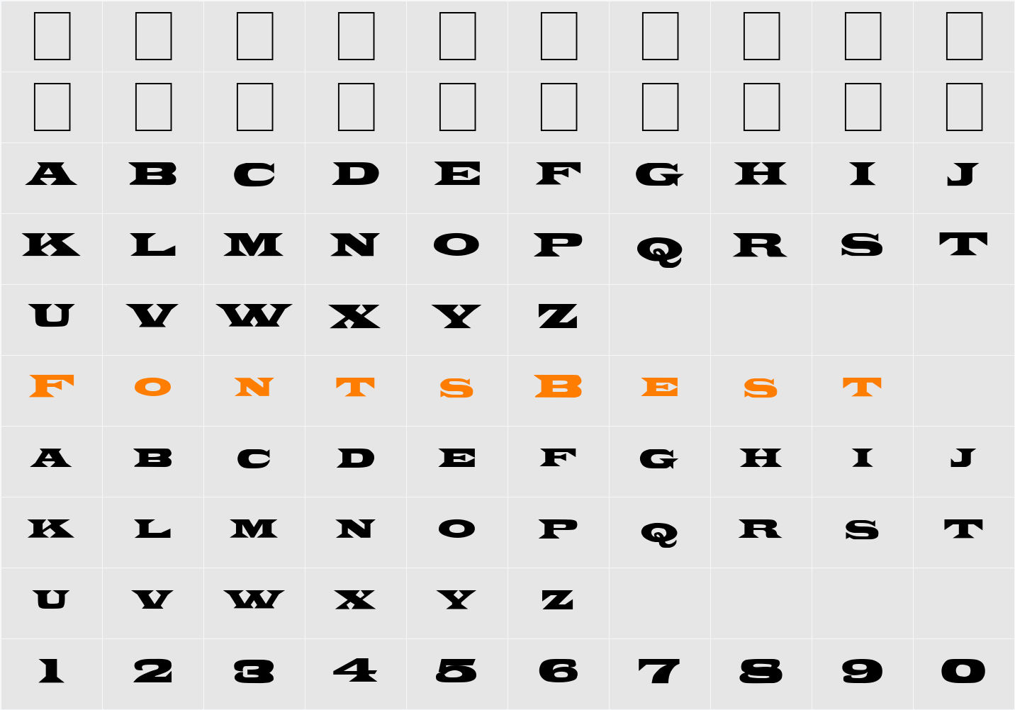 FZ JAZZY 26 Character Map