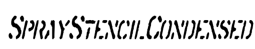 SprayStencilCondensed Font Image