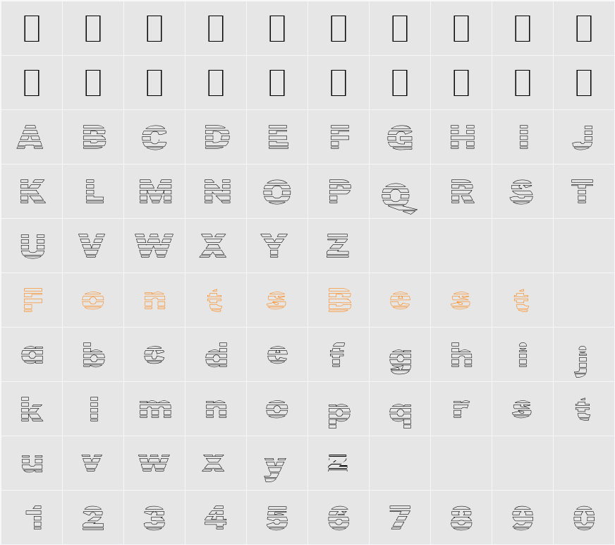 TomBeckerGradoE Character Map