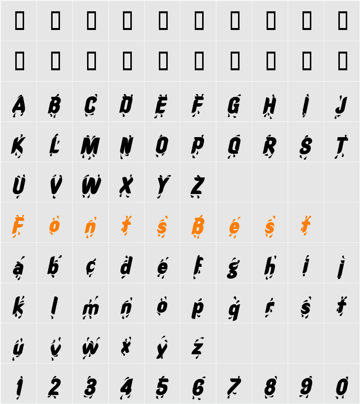 Shower Character Map