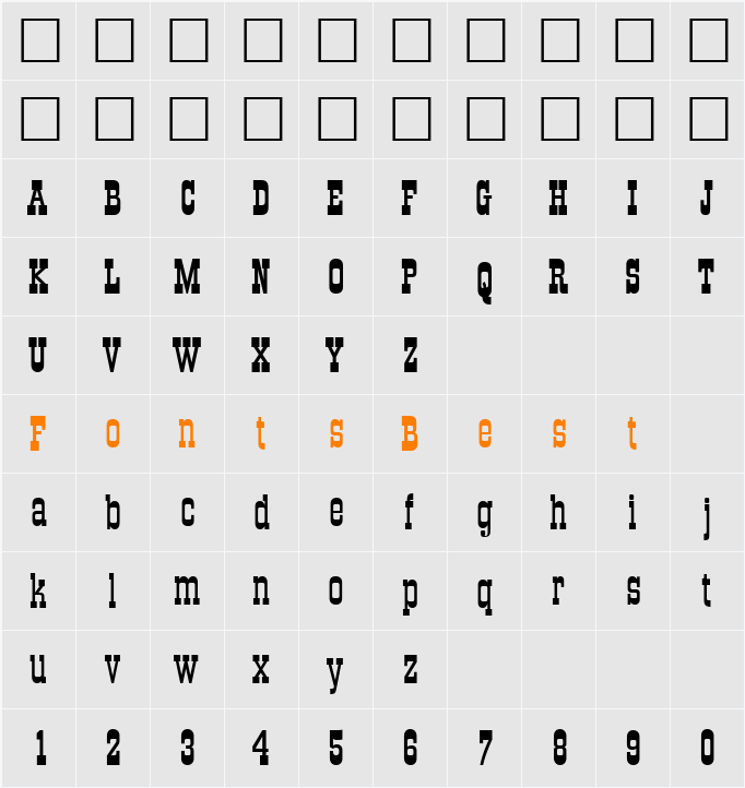 QTOKCorral Character Map