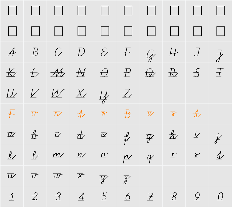 VA Pe 2 Character Map