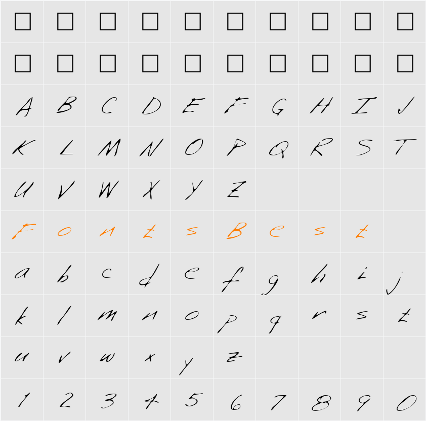 SaffronsHand Character Map