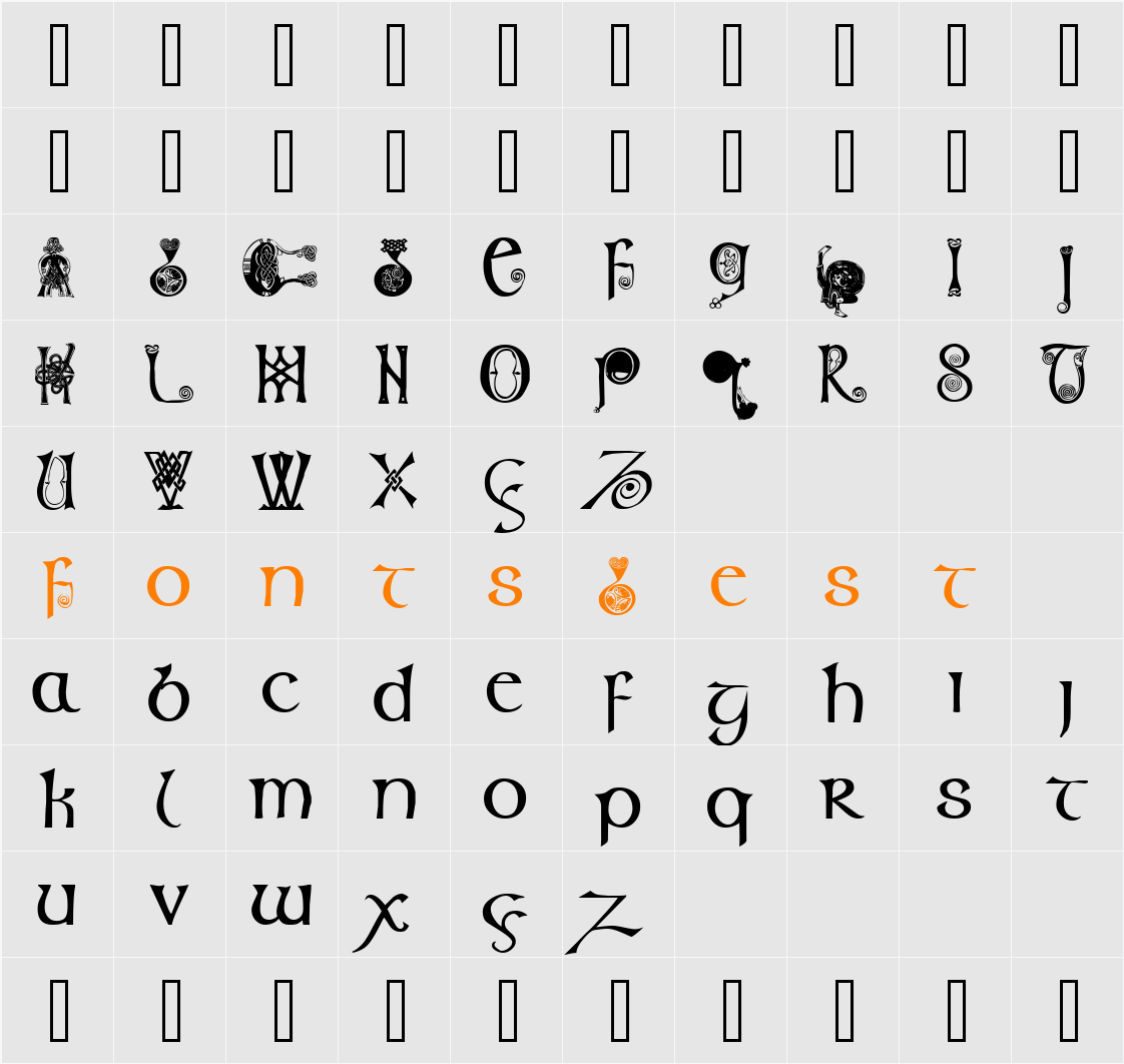 Columba Character Map