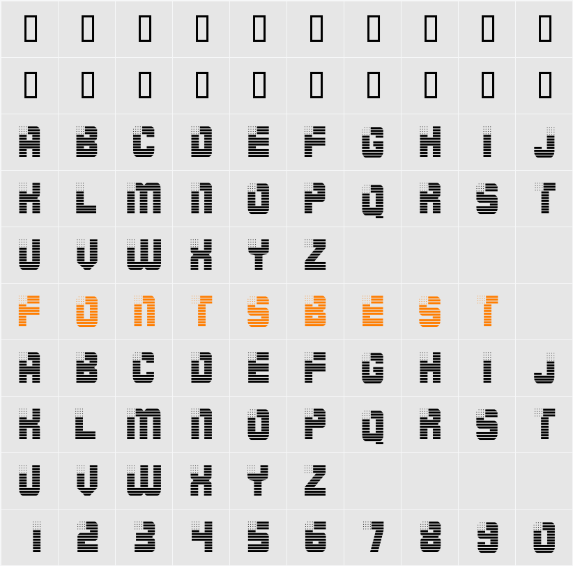 FourthDisplayCapsSSi Character Map