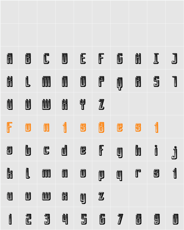 SF Piezolectric SFX Character Map