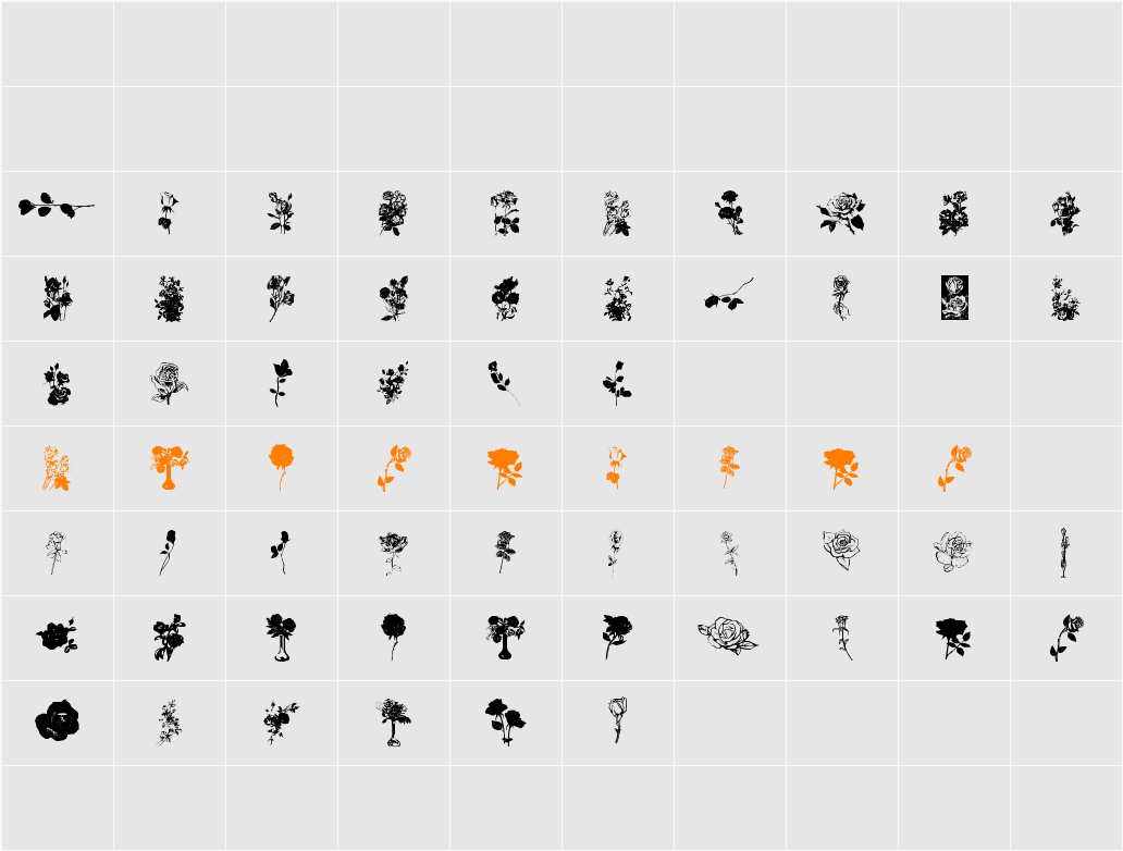 Buds and Blossoms Character Map