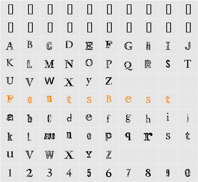 MAKEMEALPHA Character Map