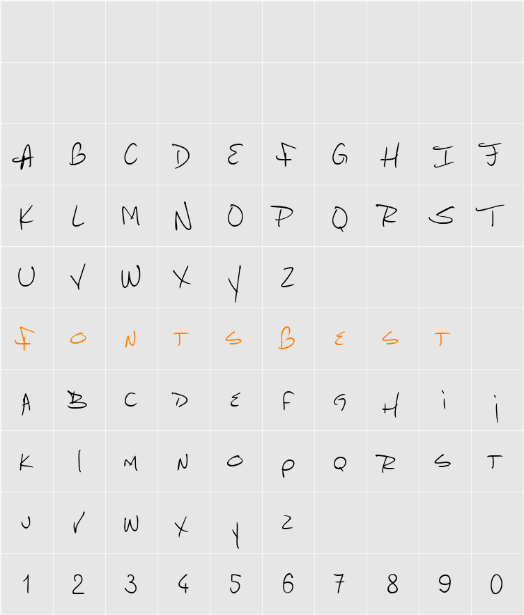 Marcello Handwriting Character Map