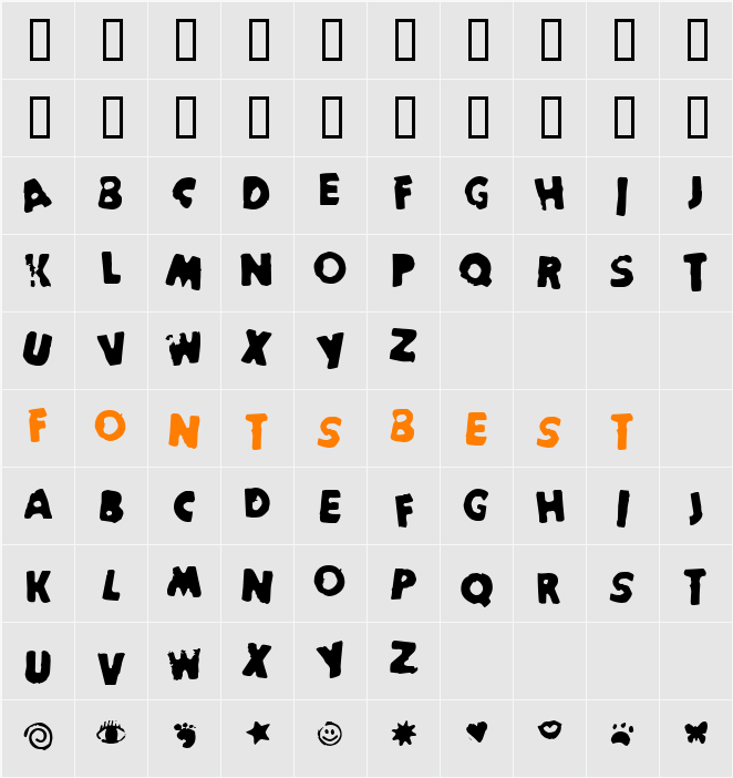 StamperFace Character Map
