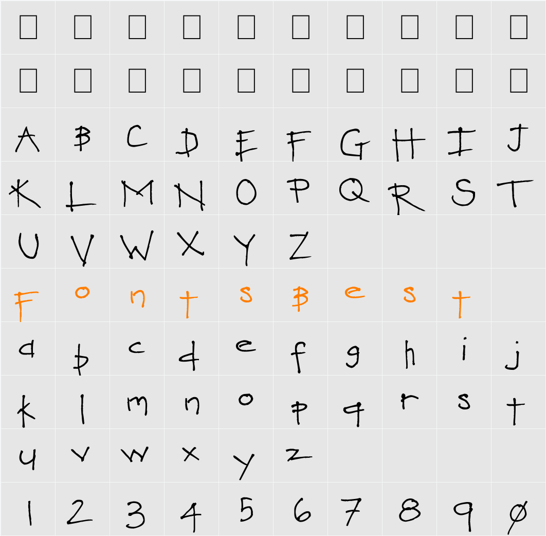 Love You Heaps Character Map
