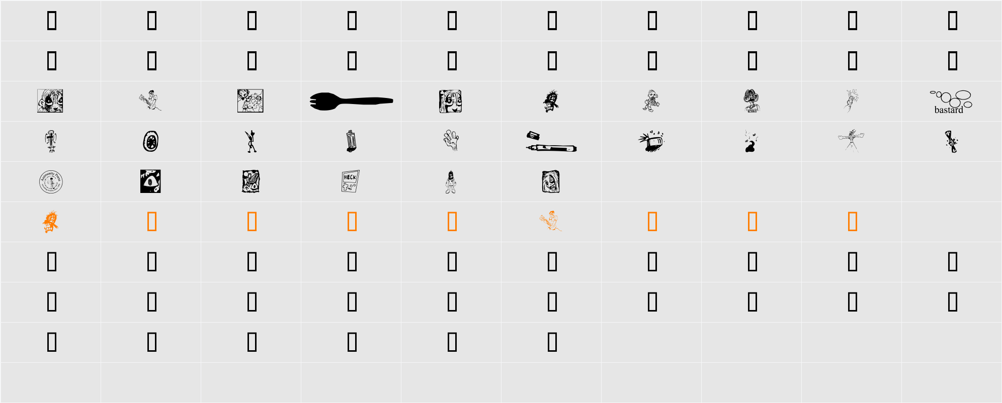 Sporkbats Two Character Map