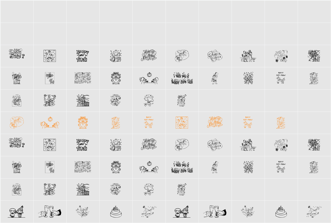 New year Character Map